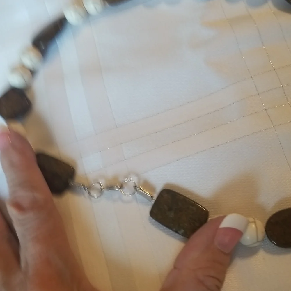 Bronzite, Magnesite and Memory Wire for necklace.  Jewelry making items #20 - Picture 4 of 4